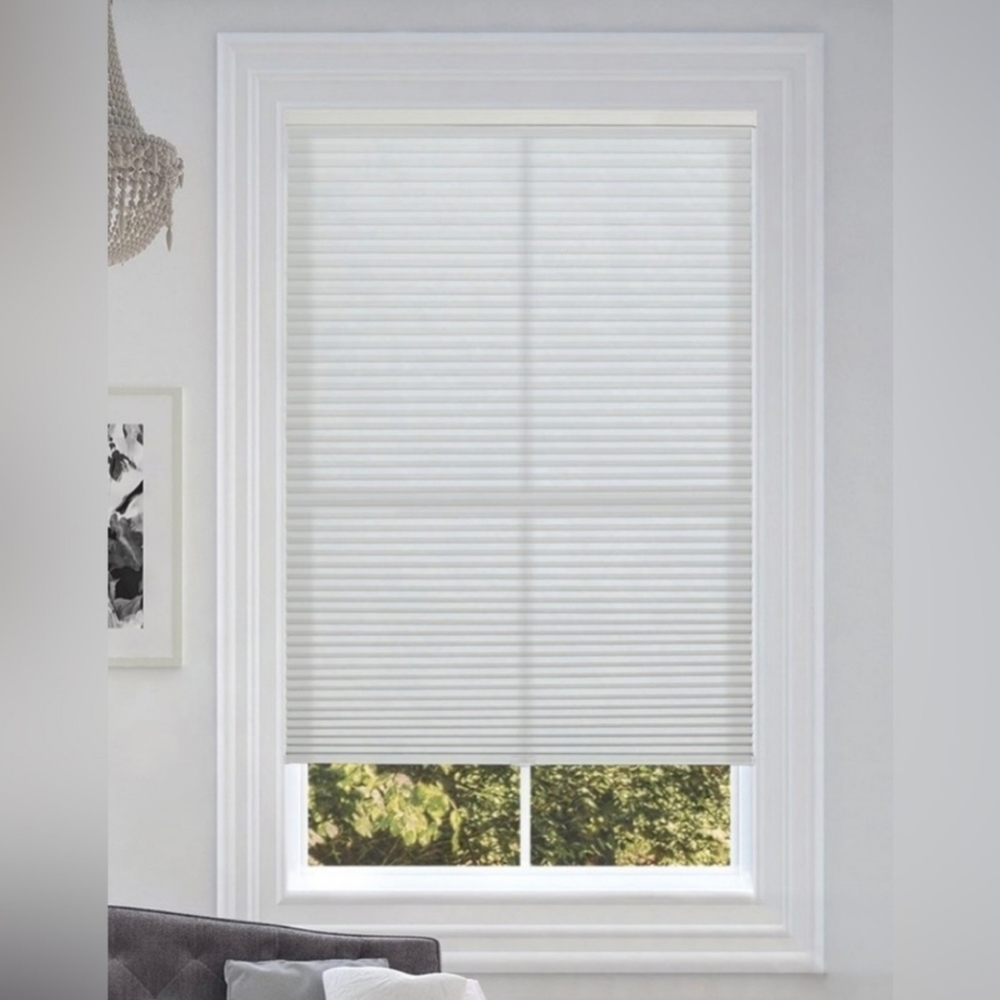 New Top Care Products White 1 inch Light Filtering Cordless Blinds 29 X 64